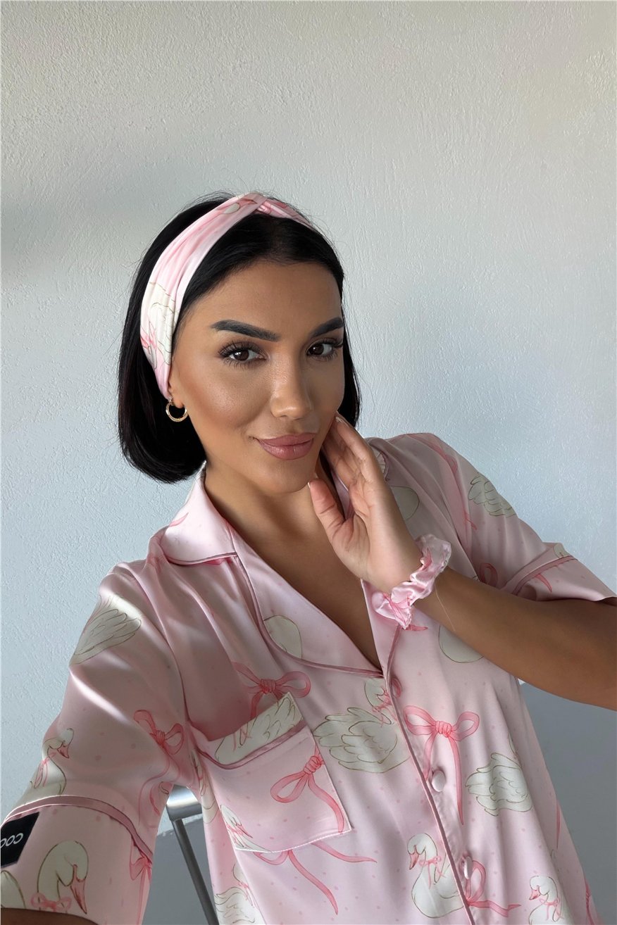 Cigno Grazioso Saten Kısa Pijama Takımı