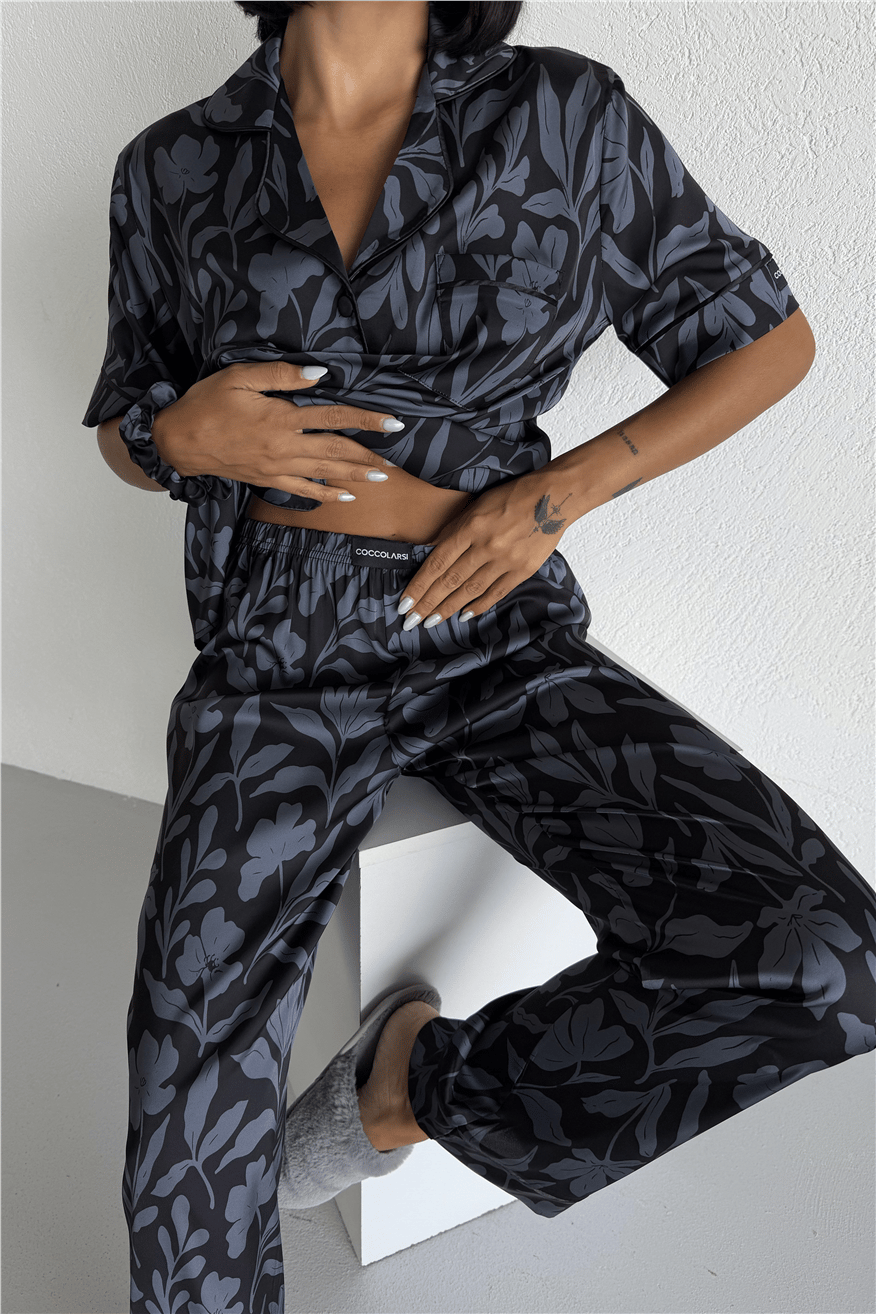 Colori Del Mondo Saten Kısa Kol Pantolon Pijama Takımı CDM1617