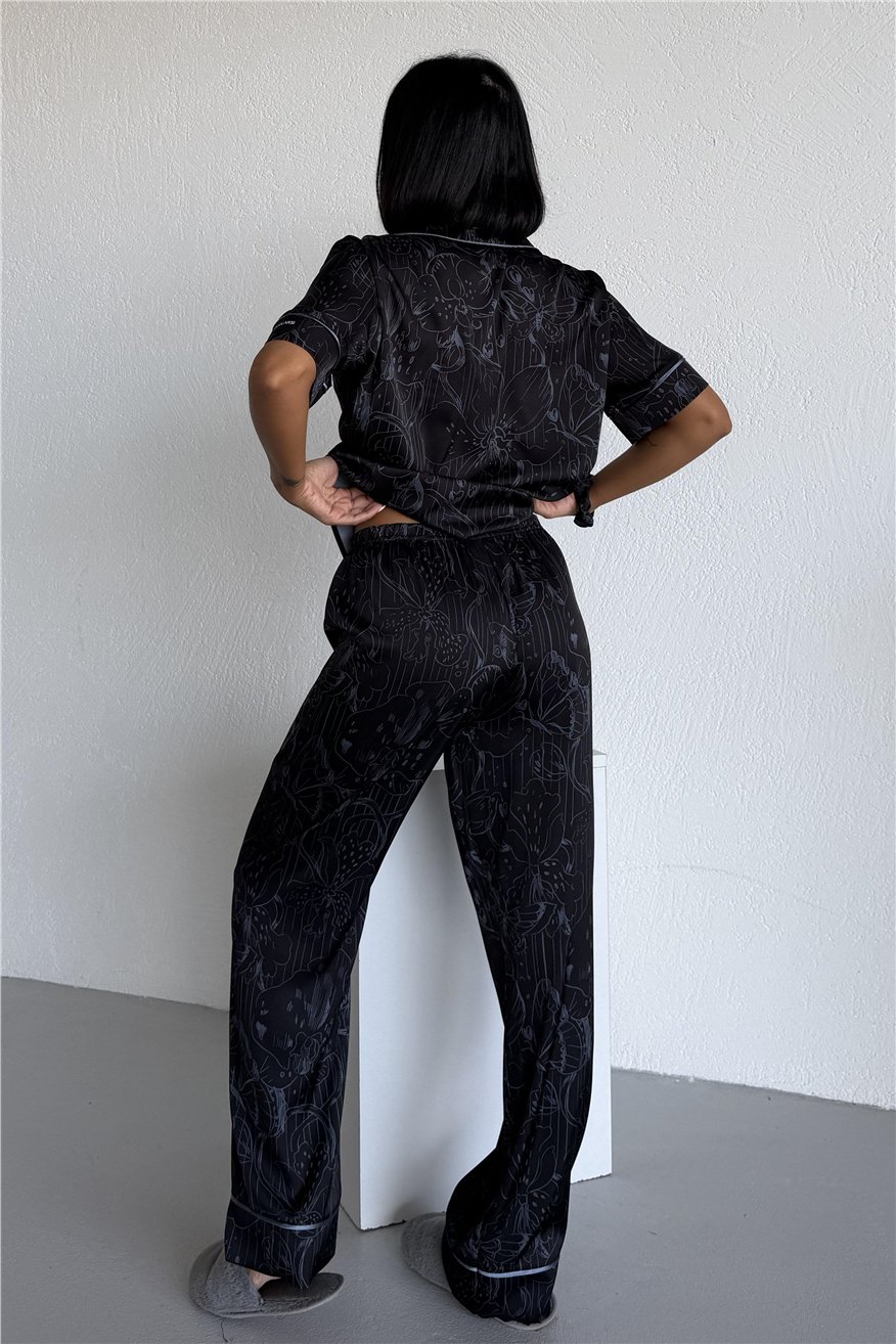 Colori Del Mondo Saten Kısa Kol Pantolon Pijama Takımı CDM2258