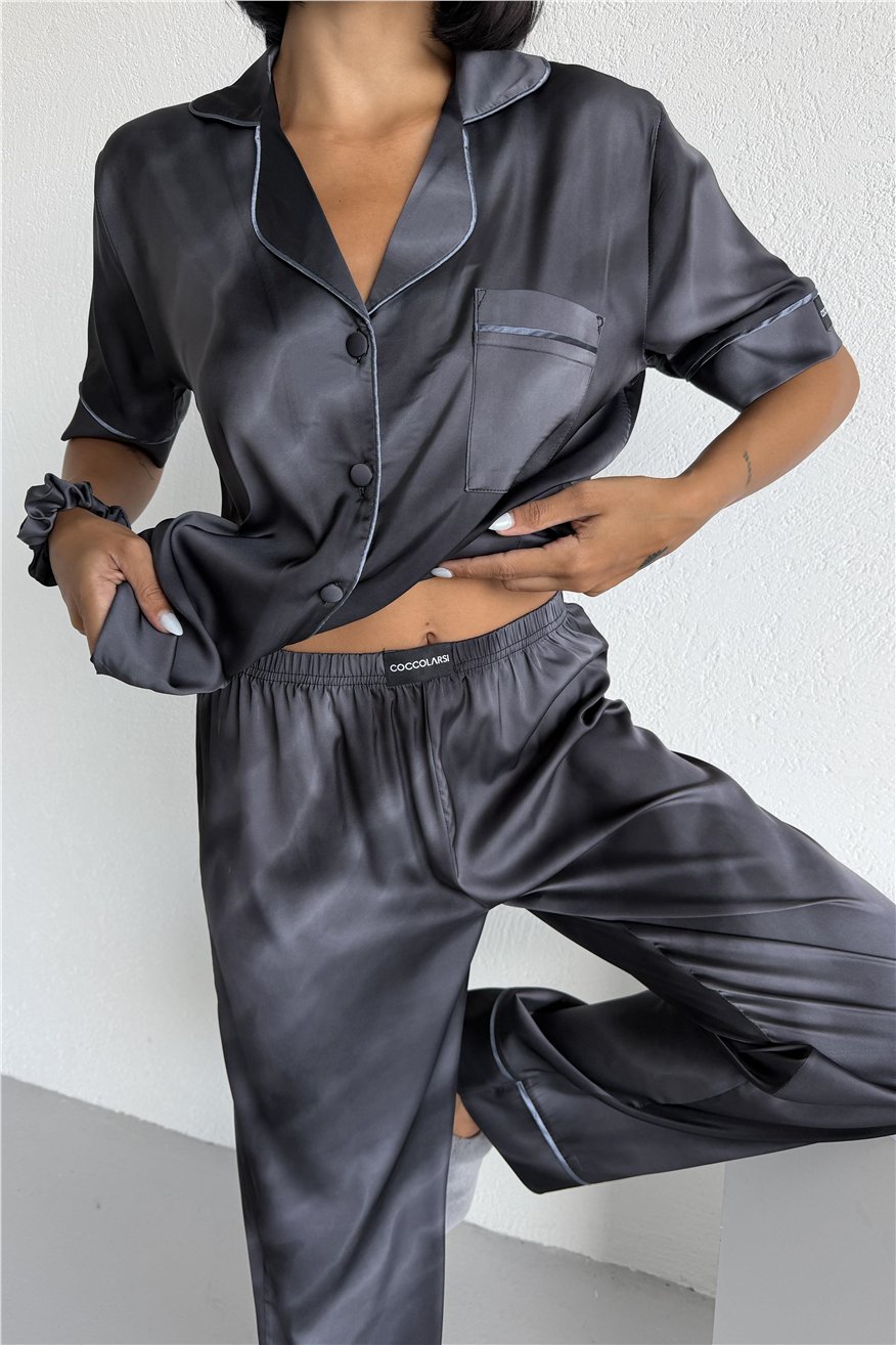 Colori Del Mondo Saten Kısa Kol Pantolon Pijama Takımı CDM2372