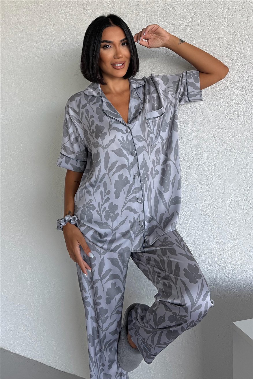 Colori Del Mondo Saten Kısa Kol Pantolon Pijama Takımı CDM2141