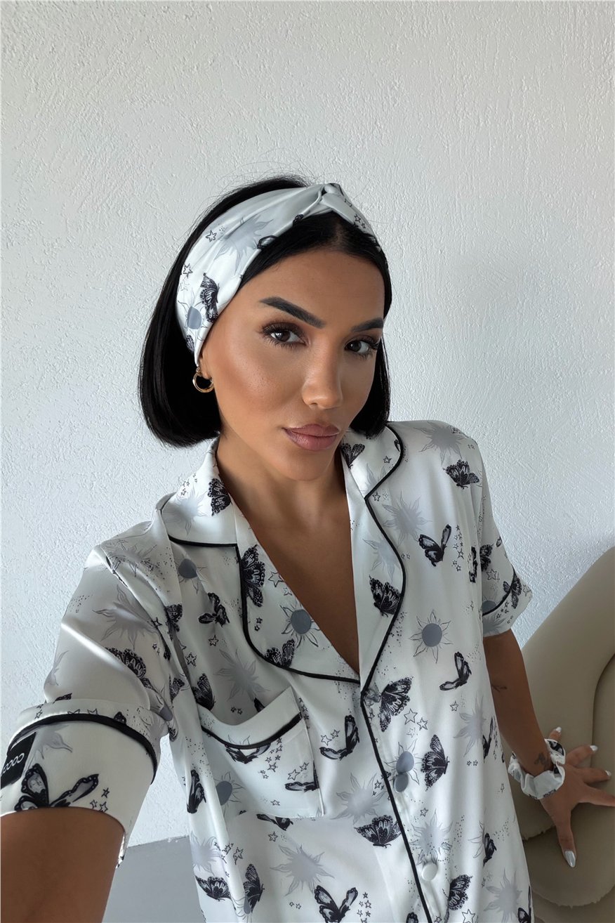 Colori Del Mondo Saten Kısa Kol Pantolon Pijama Takımı CDM2139