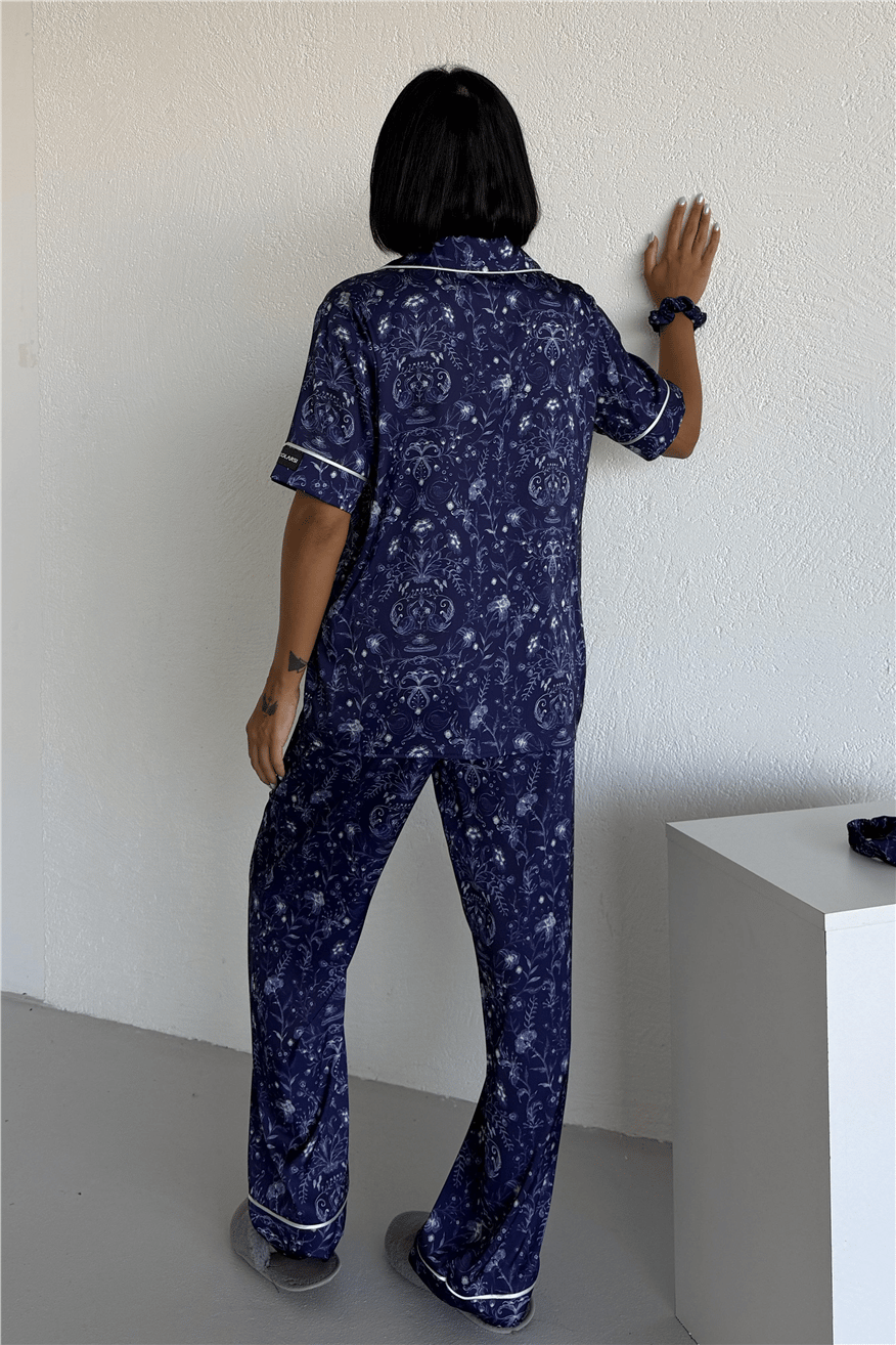 Colori Del Mondo Saten Kısa Kol Pantolon Pijama Takımı CDM2135