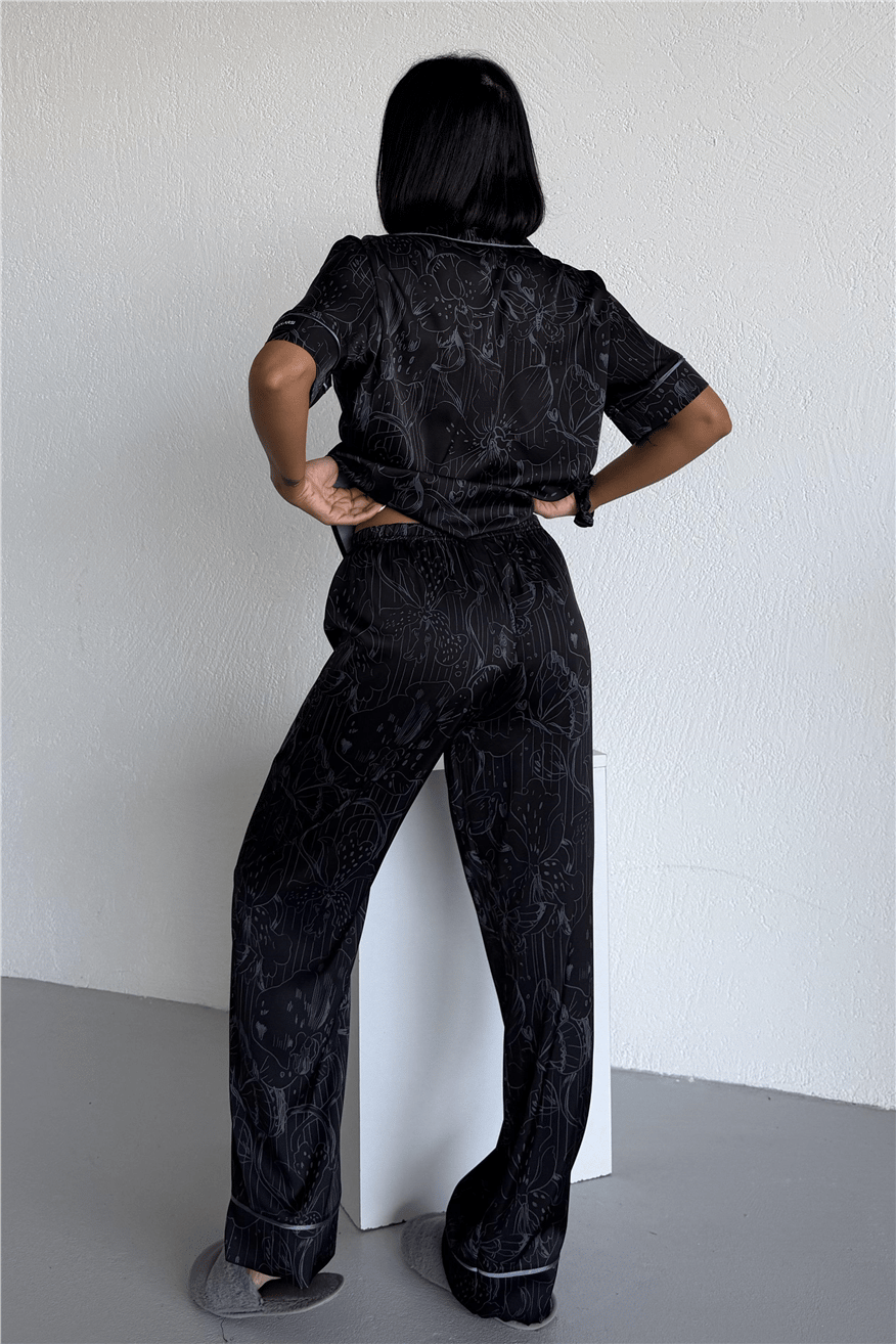 Colori Del Mondo Saten Kısa Kol Pantolon Pijama Takımı CDM2258