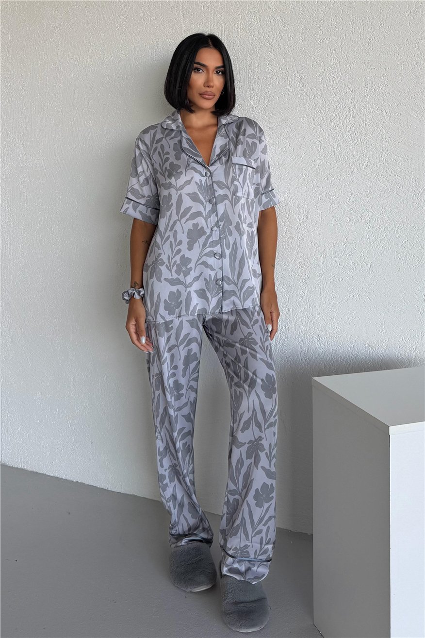 Colori Del Mondo Saten Kısa Kol Pantolon Pijama Takımı CDM2141