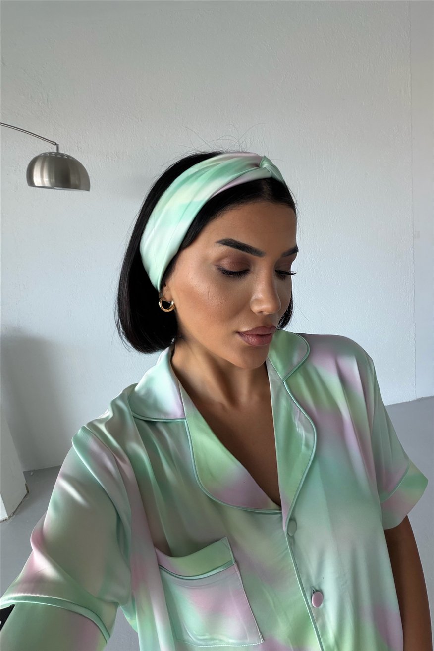 Colori Del Mondo Saten Kısa Kol Pantolon Pijama Takımı CDM2256