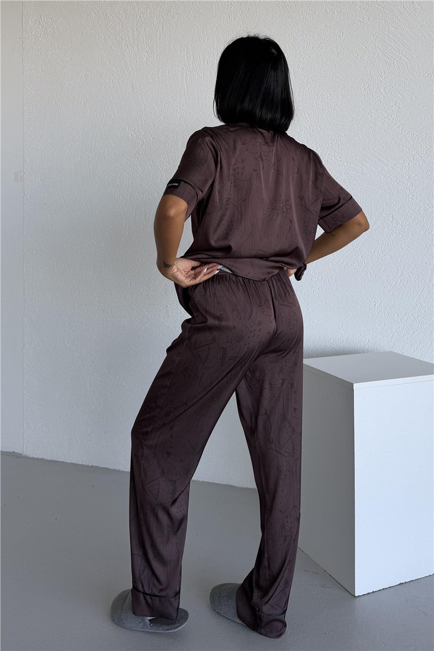 Colori Del Mondo Saten Kısa Kol Pantolon Pijama Takımı CDM1503