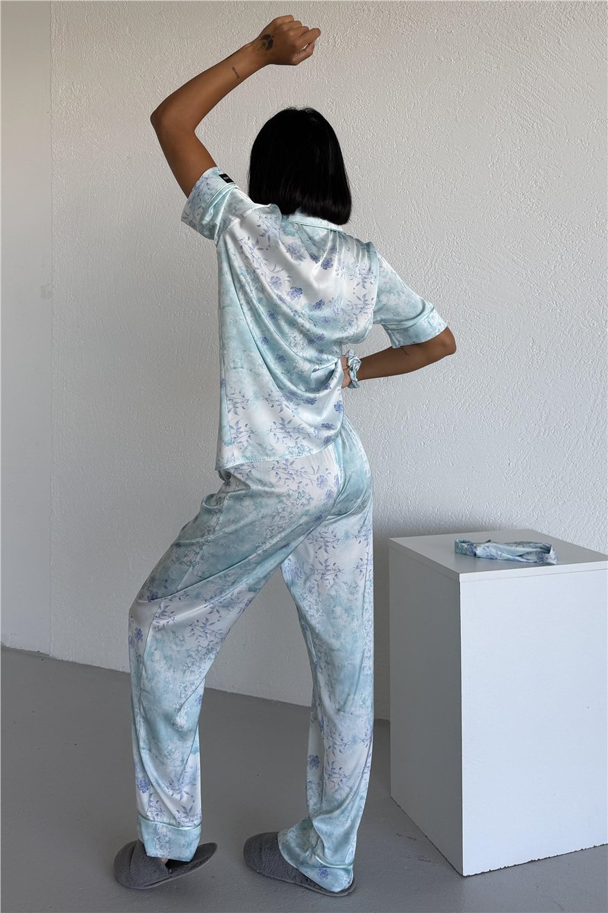 Colori Del Mondo Saten Kısa Kol Pantolon Pijama Takımı CDM2131