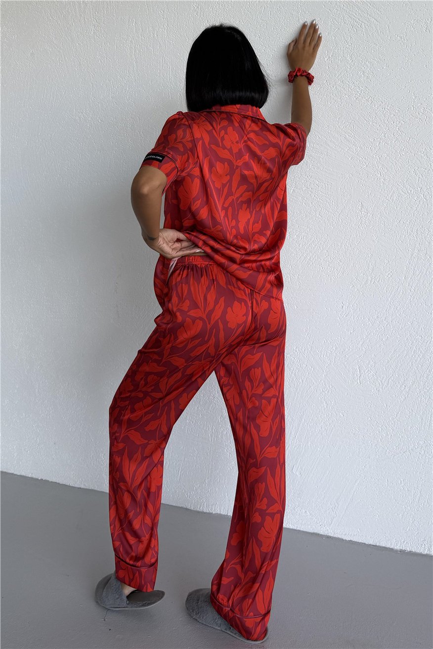 Colori Del Mondo Saten Kısa Kol Pantolon Pijama Takımı CDM1620