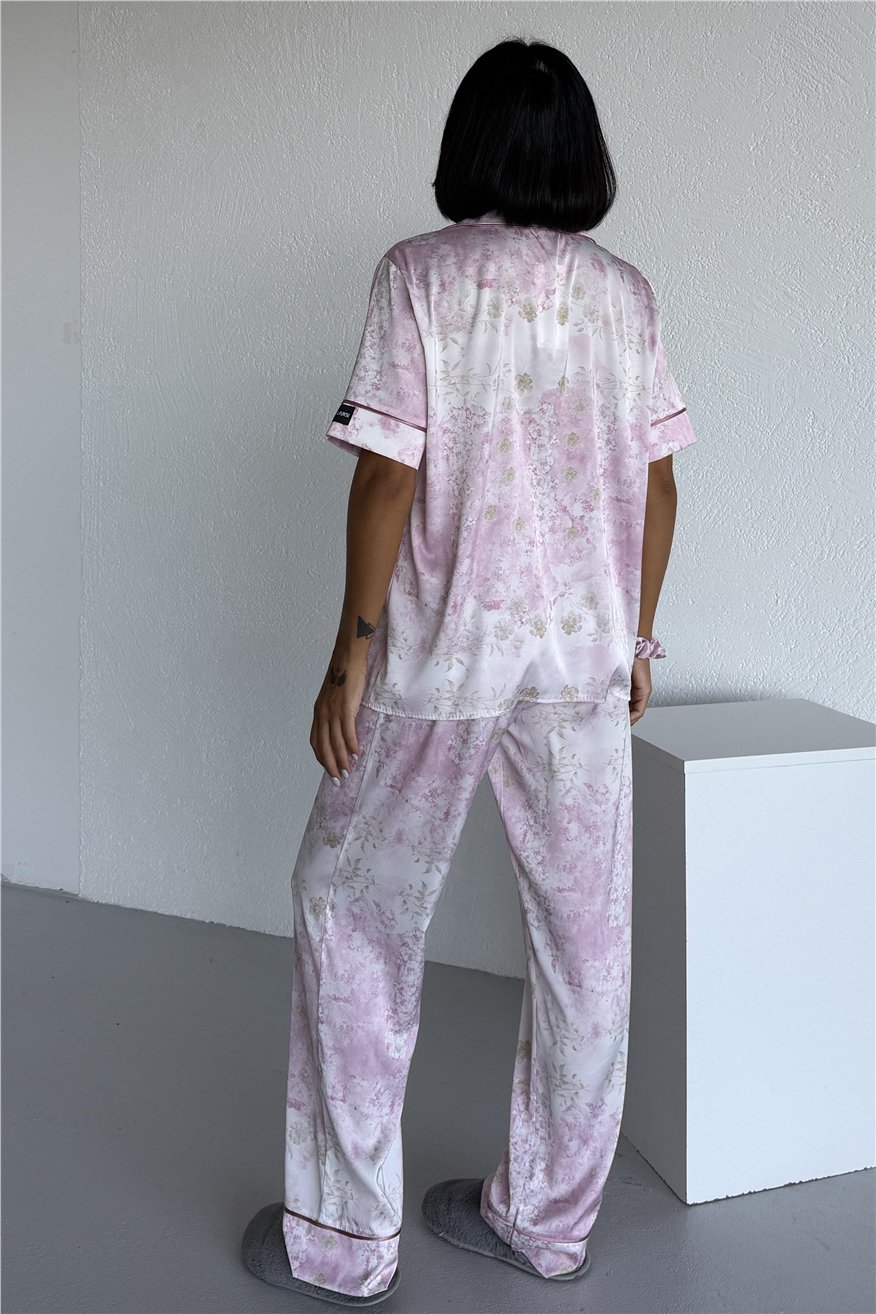 Colori Del Mondo Saten Kısa Kol Pantolon Pijama Takımı CDM2253