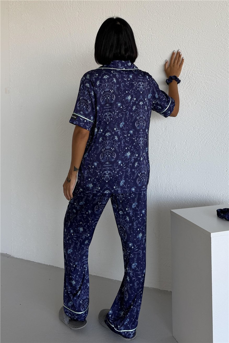 Colori Del Mondo Saten Kısa Kol Pantolon Pijama Takımı CDM2135