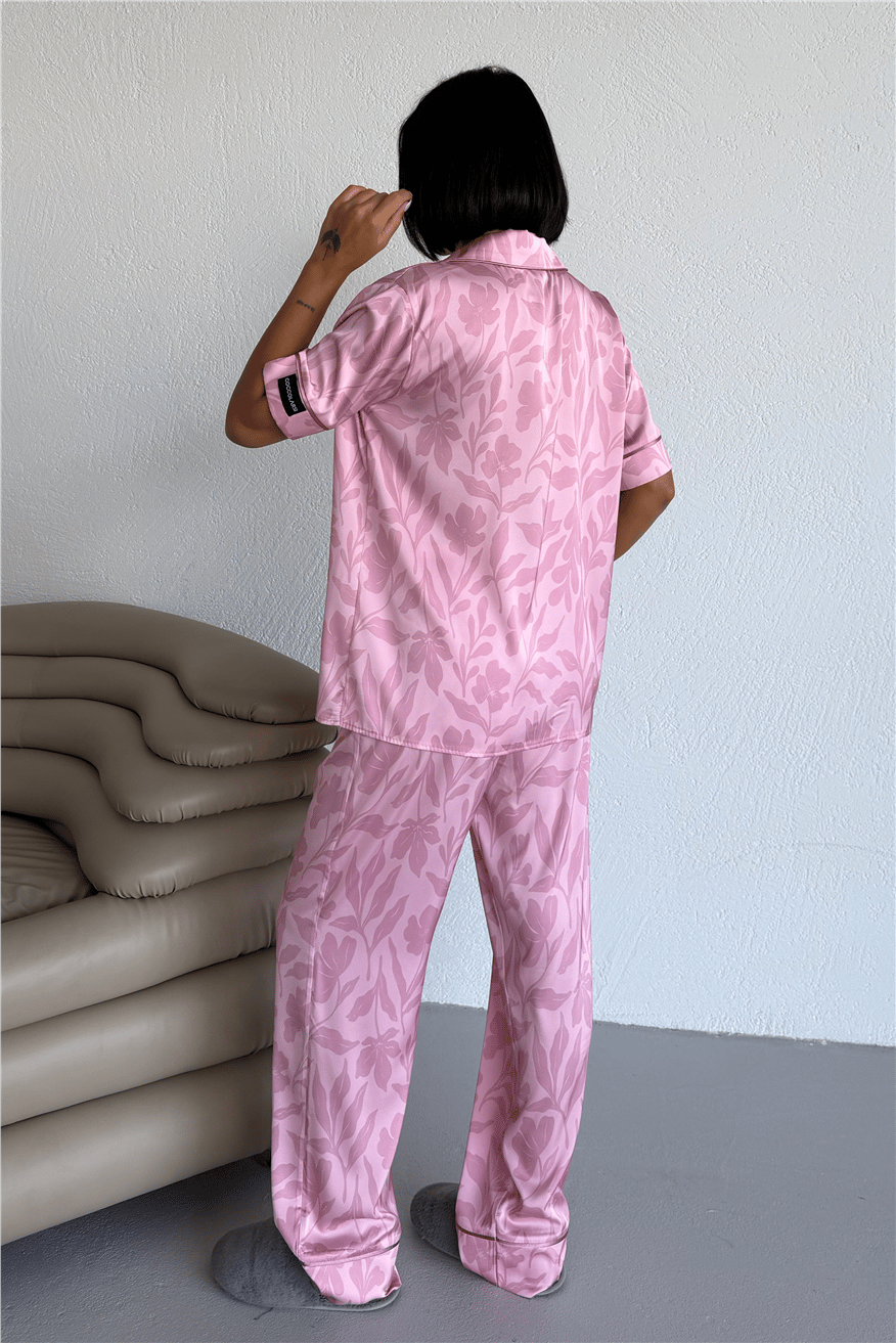 Colori Del Mondo Saten Kısa Kol Pantolon Pijama Takımı CDM1502