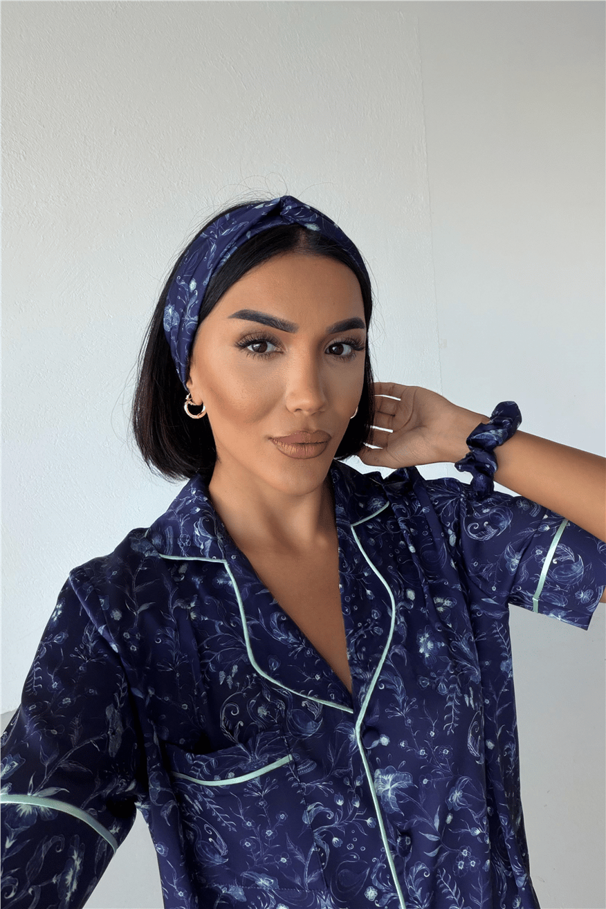 Colori Del Mondo Saten Kısa Kol Pantolon Pijama Takımı CDM2135