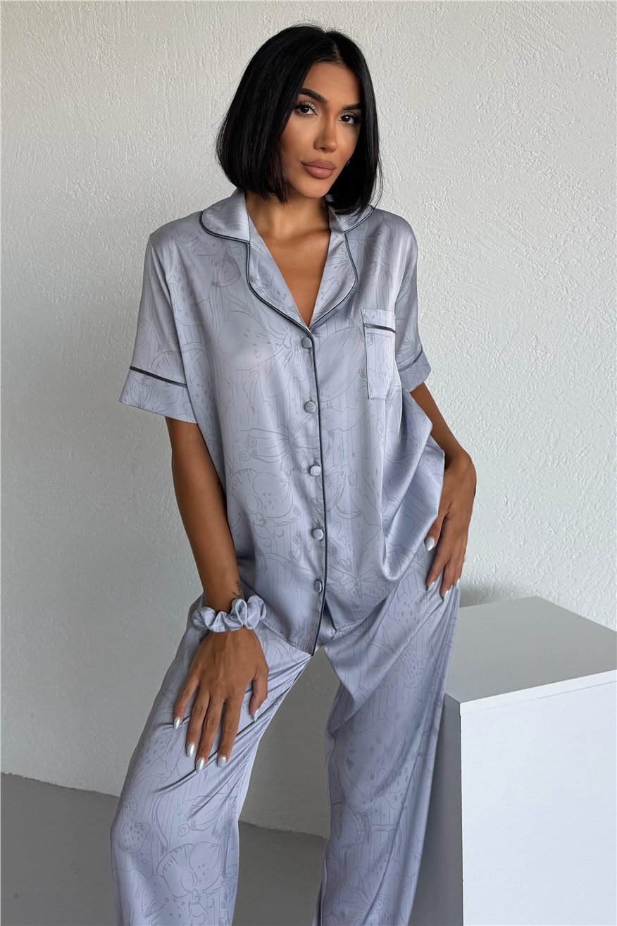Colori Del Mondo Saten Kısa Kol Pantolon Pijama Takımı CDM2255