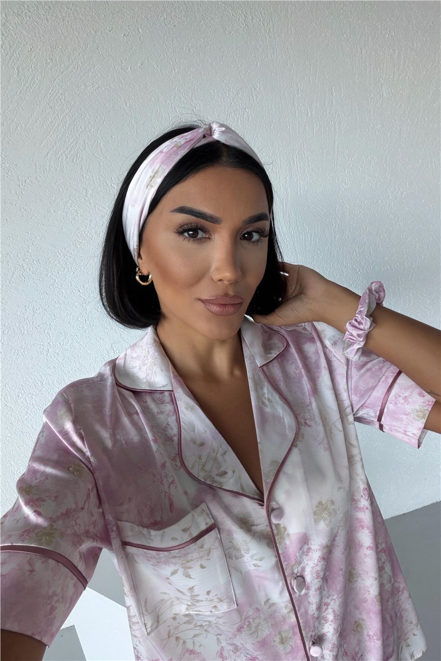 Colori Del Mondo Saten Kısa Kol Pantolon Pijama Takımı CDM2253