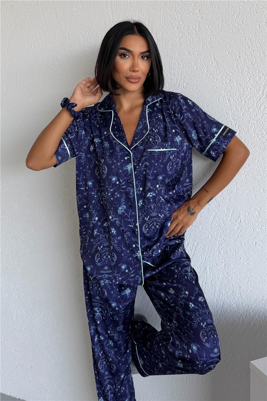 Colori Del Mondo Saten Kısa Kol Pantolon Pijama Takımı CDM2135