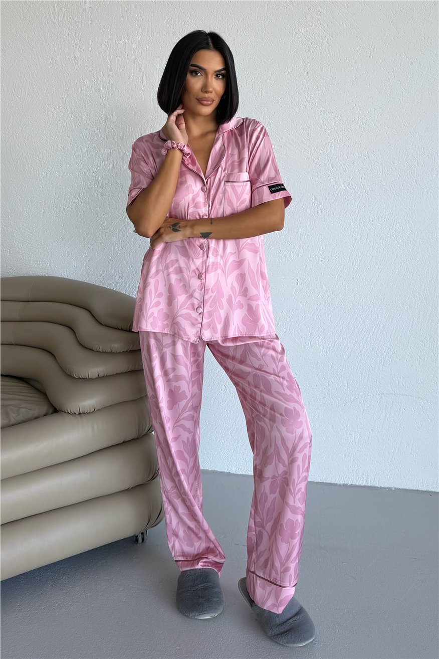 Colori Del Mondo Saten Kısa Kol Pantolon Pijama Takımı CDM1502