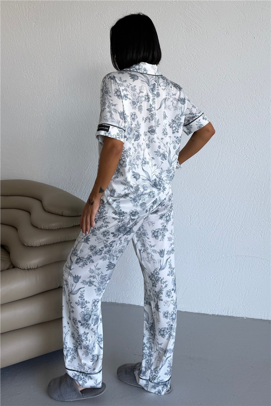 Colori Del Mondo Saten Kısa Kol Pantolon Pijama Takımı CDM2252