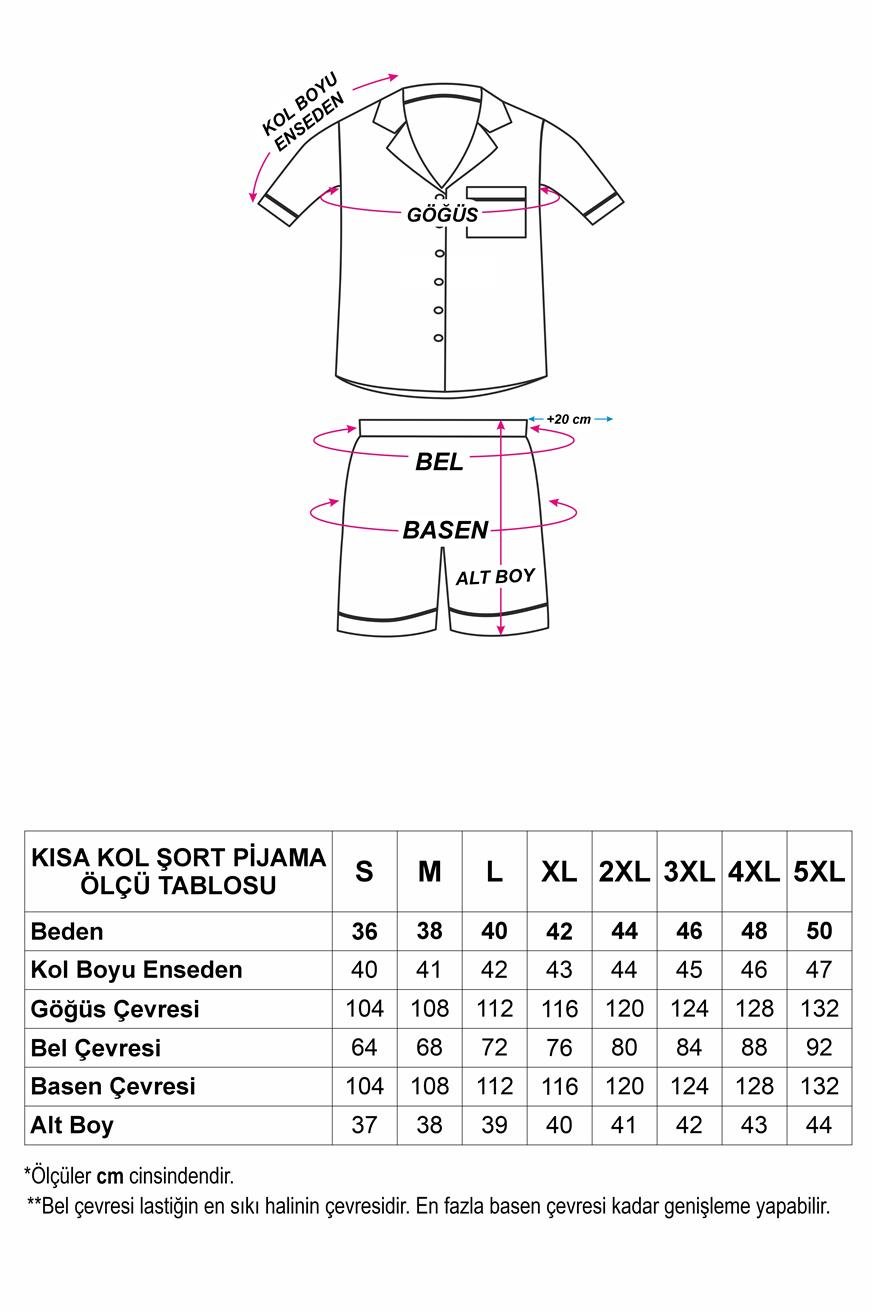 Colori Del Mondo Saten Kısa Pijama Takımı CDM1506