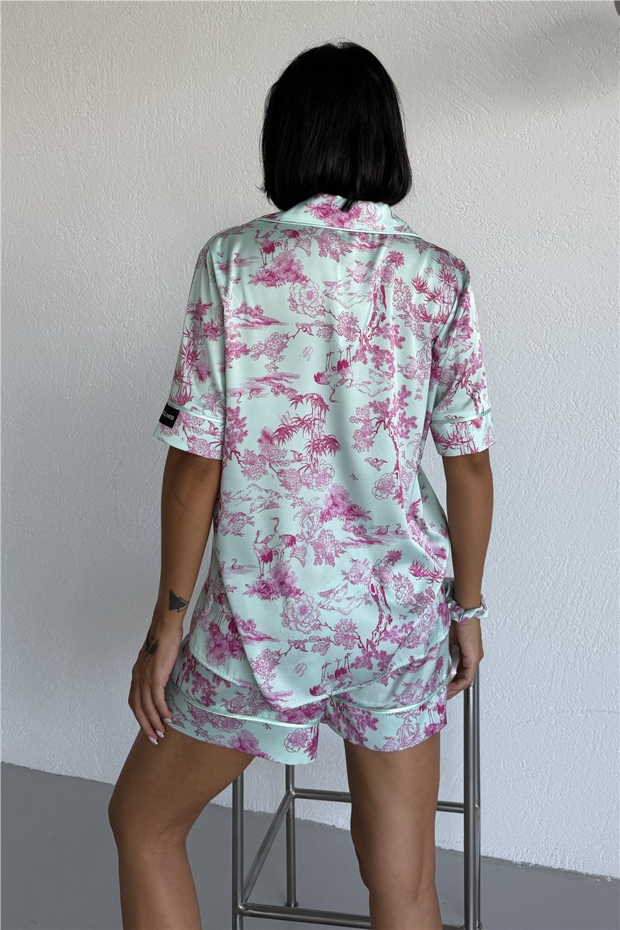Colori Del Mondo Saten Kısa Pijama Takımı BCDM2378