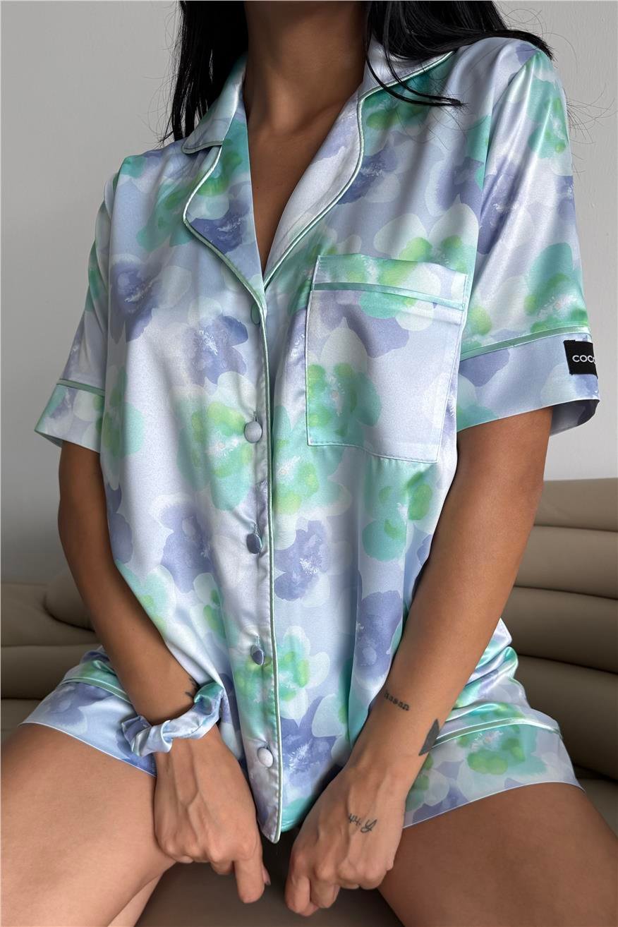 Colori Del Mondo Saten Kısa Pijama Takımı CDM2409