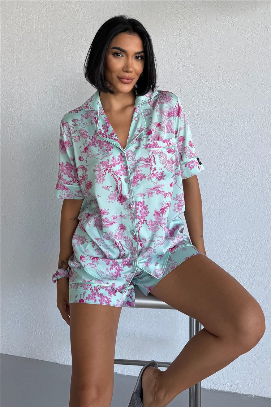Colori Del Mondo Saten Kısa Pijama Takımı BCDM2378