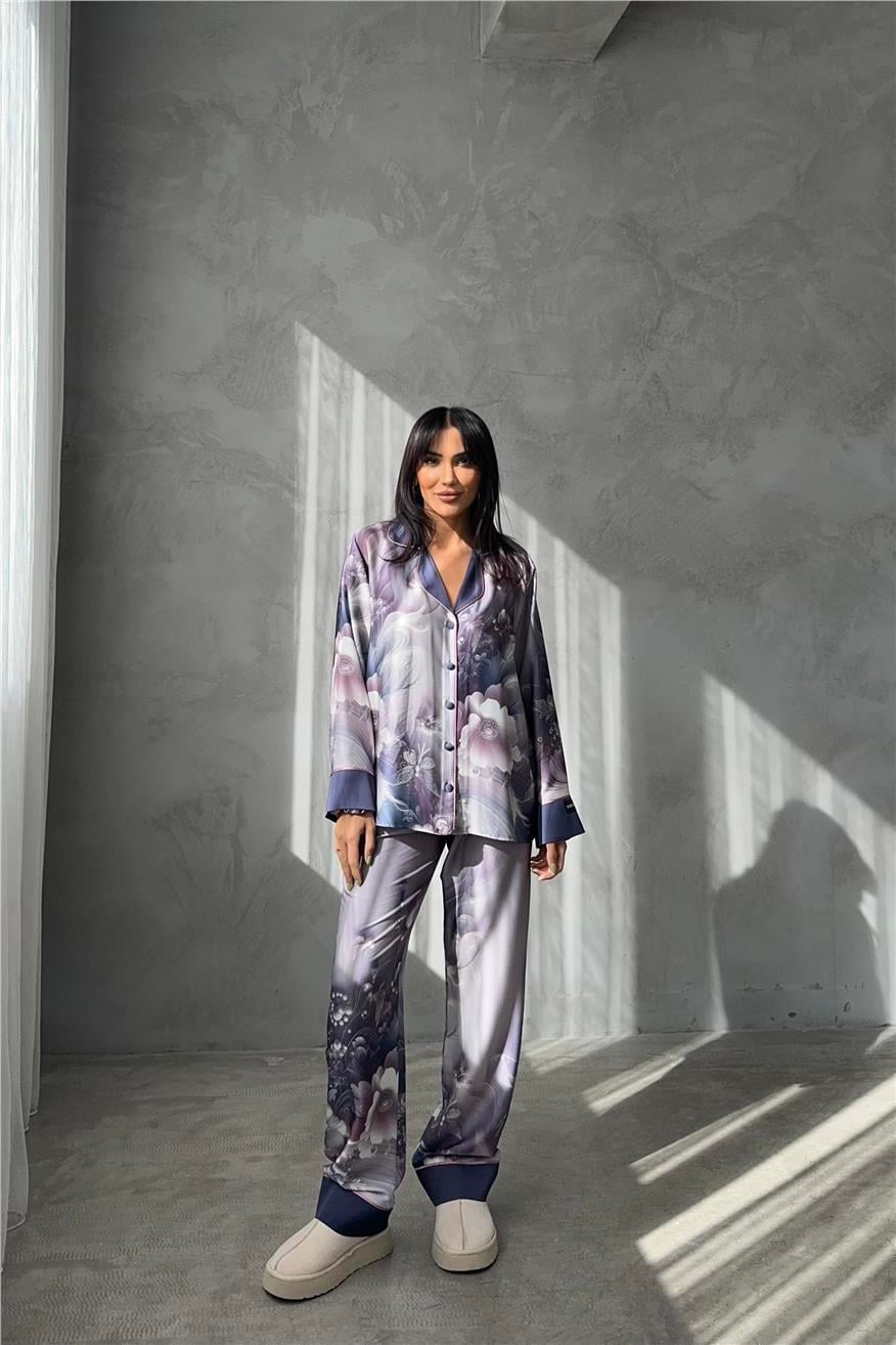Corso D'acqua Saten Üçlü Pijama Takımı CDK16