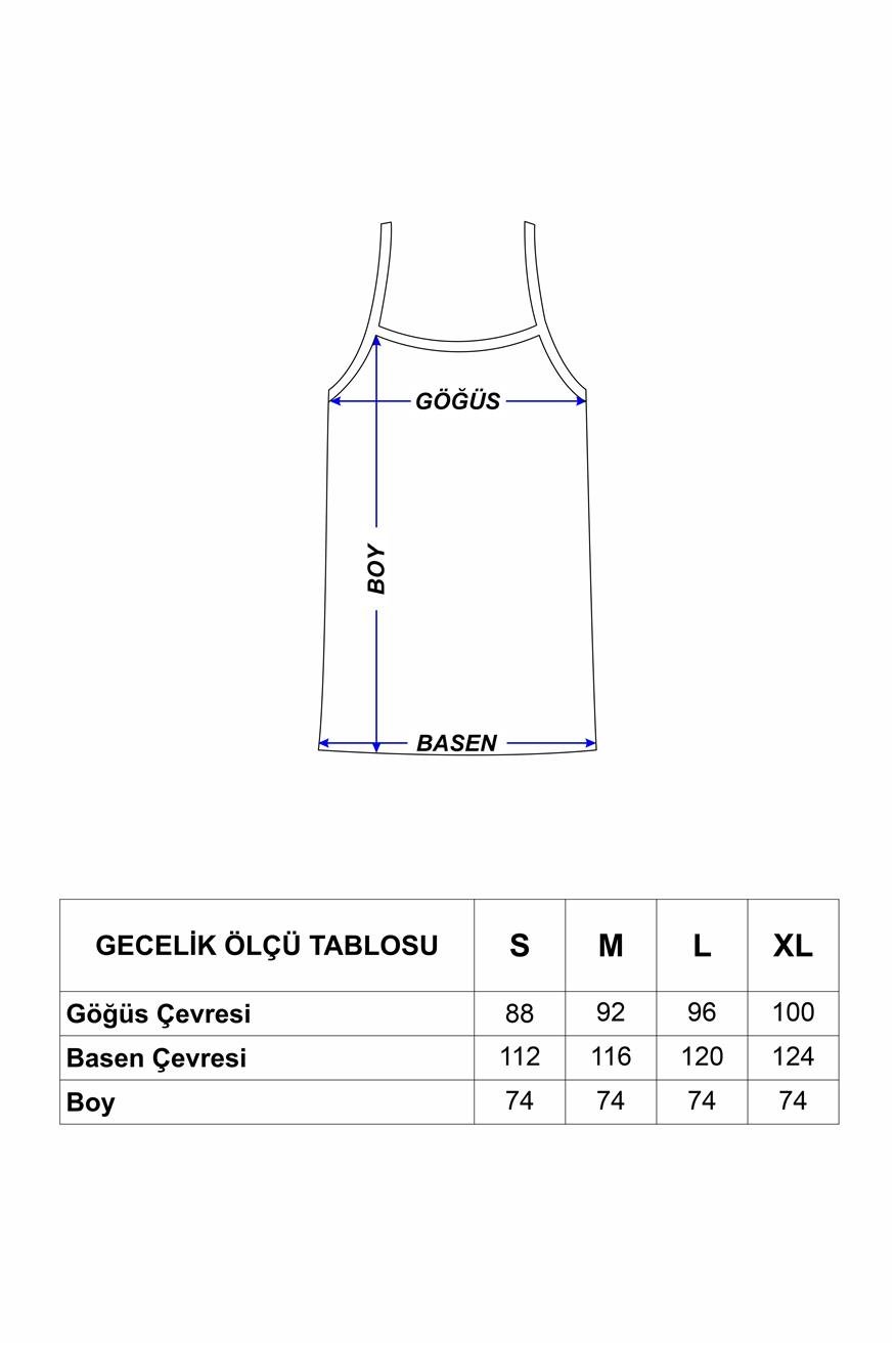 Düz Siyah Renk Ayarlanabilir Askılı Saten Gecelik