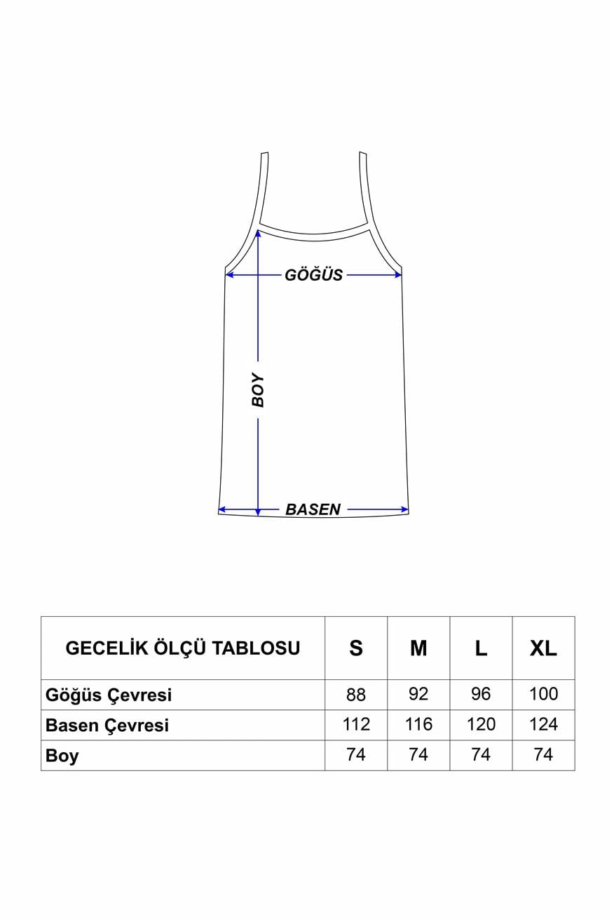 Düz Siyah Renk Ayarlanabilir Askılı Saten Gecelik