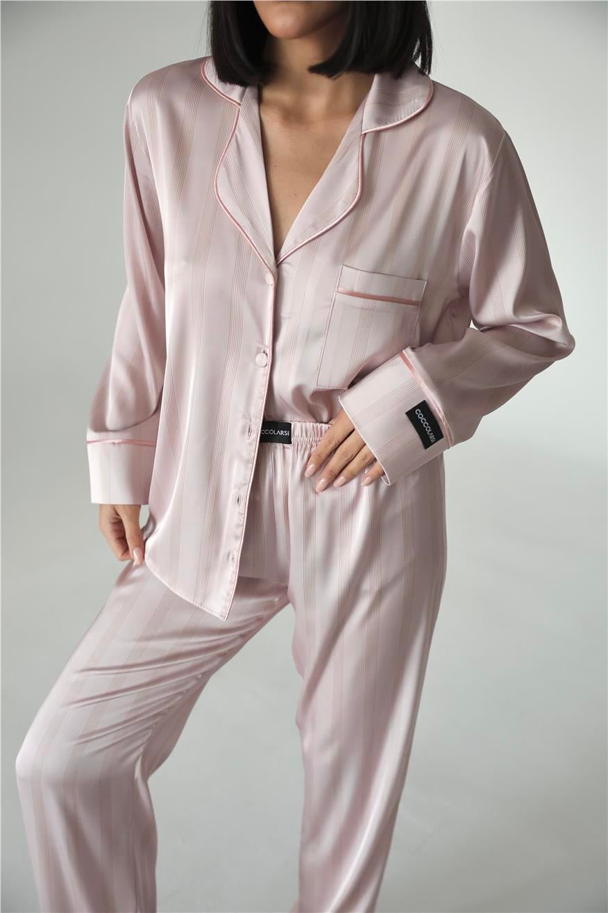 Sogni Lineari Saten Uzun Pijama Takımı LDK03