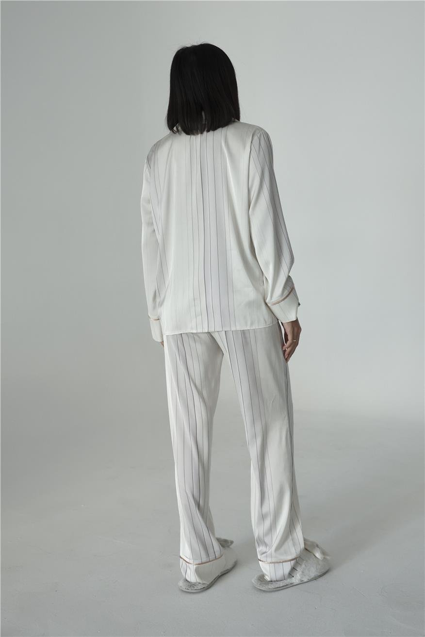 Sogni Lineari Saten Uzun Pijama Takımı LDK06