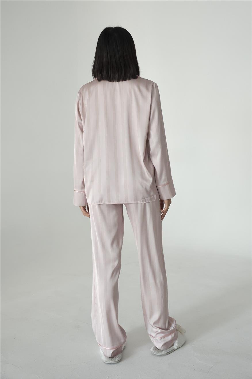 Sogni Lineari Saten Uzun Pijama Takımı LDK03