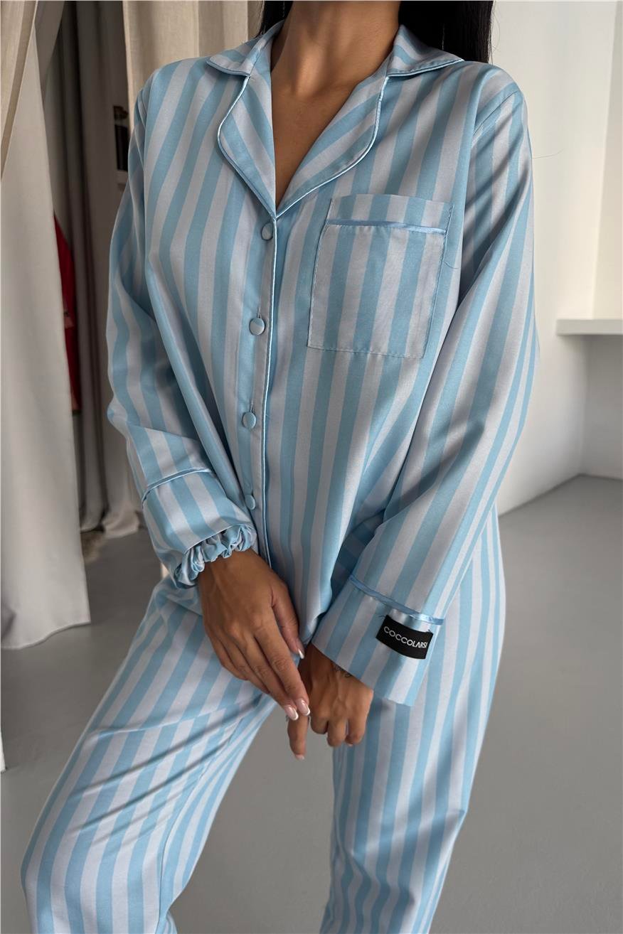 Sottile Selvaggio Bebe Mavisi Uzun Pijama Takımı