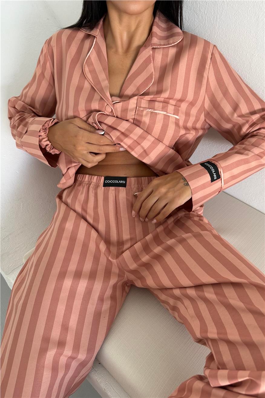 Sottile Selvaggio Vizon Uzun Pijama Takımı