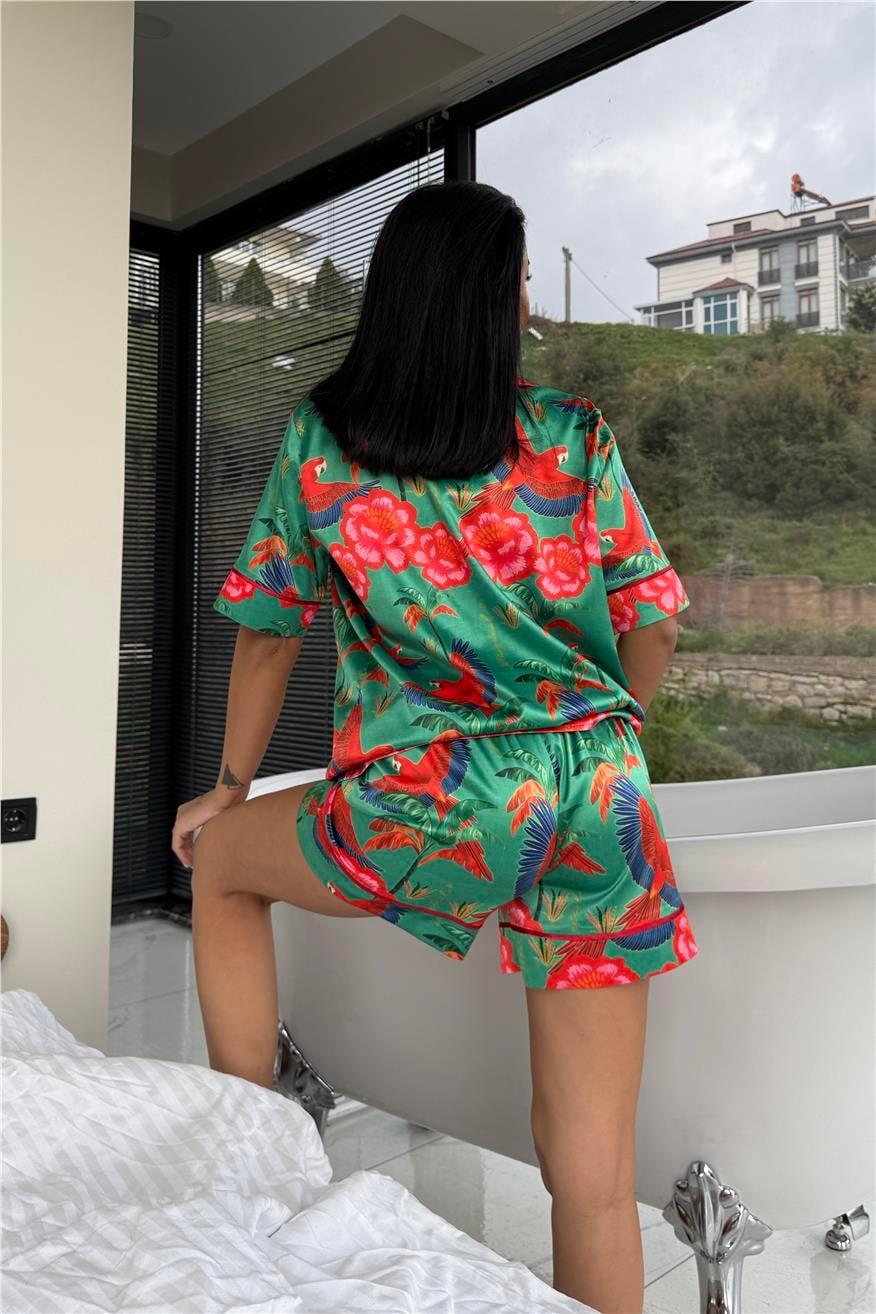 Stagione Estiva Saten Kısa Pijama Takımı CSE3008