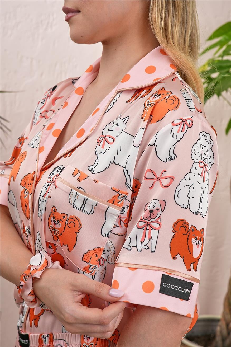 Vera Fansatia Saten Kısa Pijama Takımı VFK0304