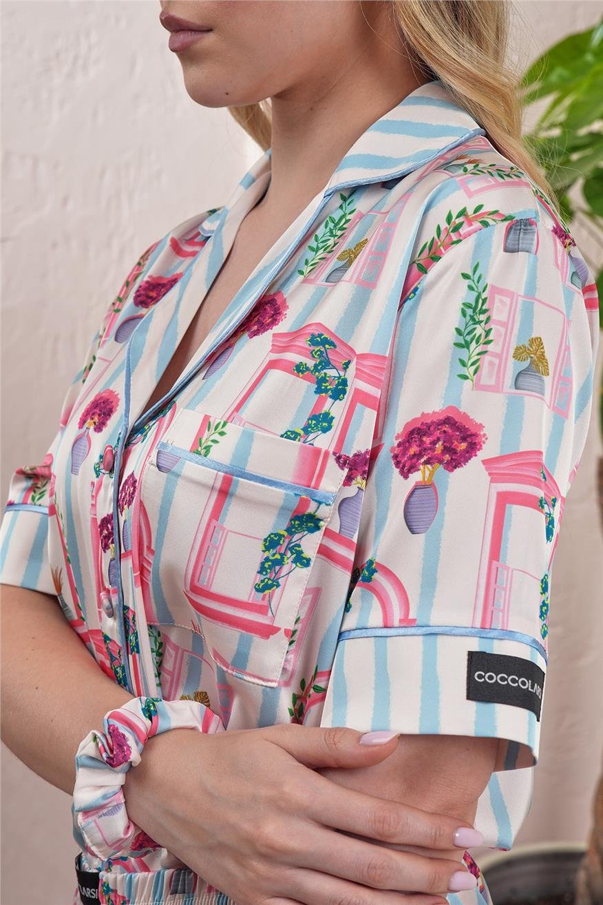 Vera Fansatia Saten Kısa Pijama Takımı VFK0107
