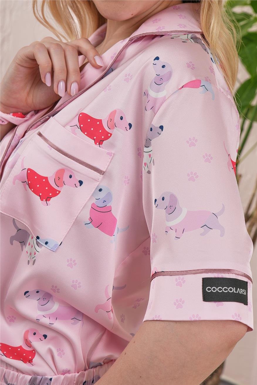 Vera Fansatia Saten Kısa Pijama Takımı VFK0105