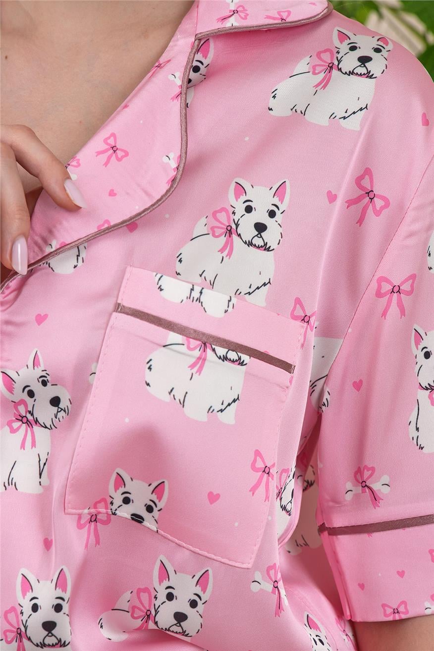 Vera Fansatia Saten Kısa Pijama Takımı VFK0104