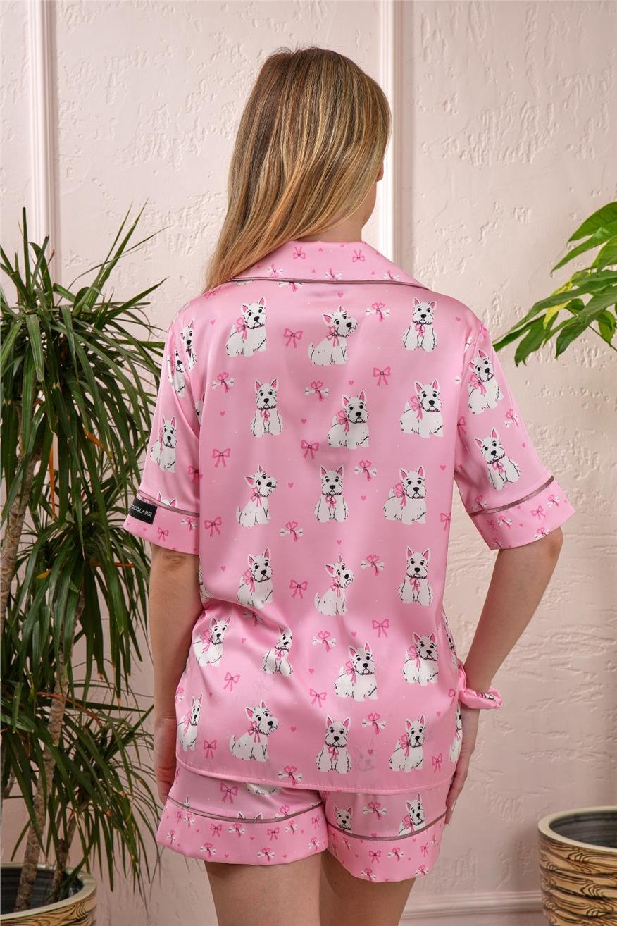 Vera Fansatia Saten Kısa Pijama Takımı VFK0104
