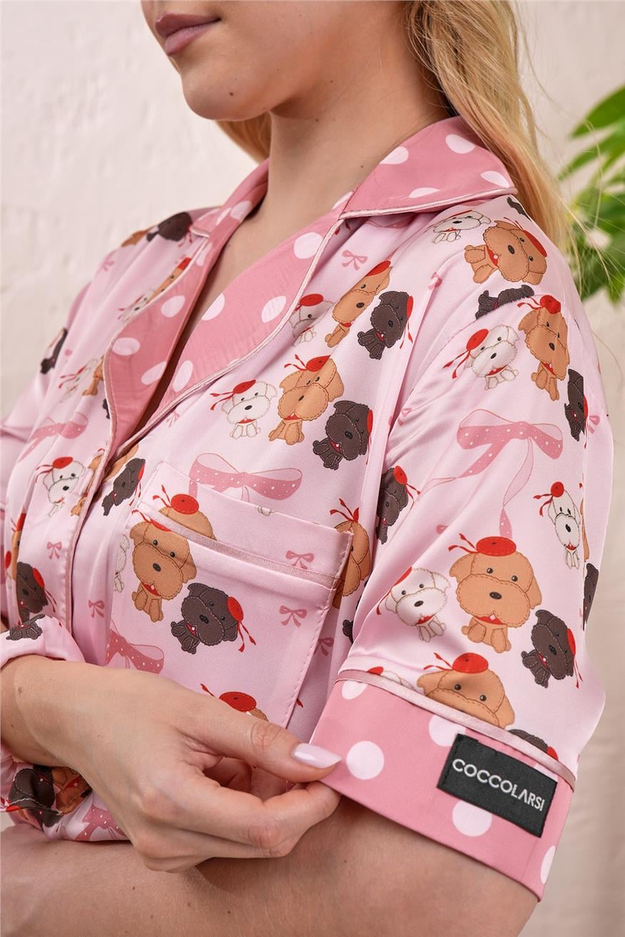 Vera Fansatia Saten Kısa Pijama Takımı VFK0307