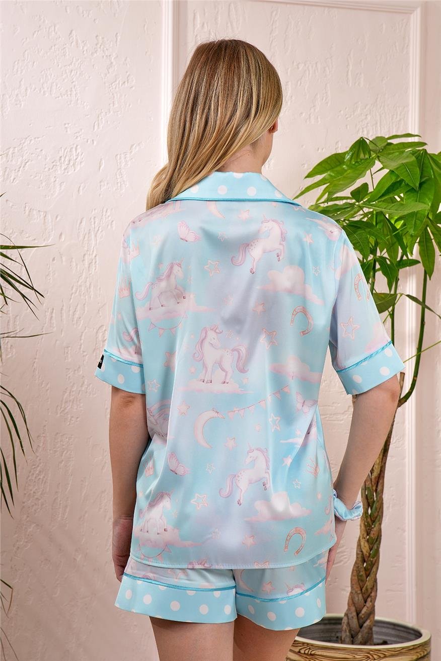 Vera Fansatia Saten Kısa Pijama Takımı VFK0301