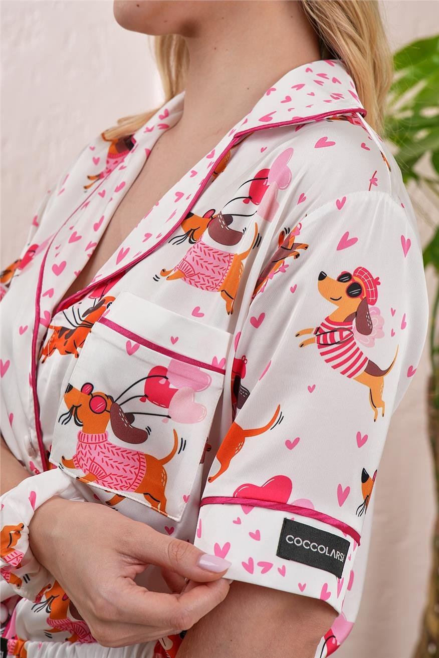 Vera Fansatia Saten Kısa Pijama Takımı VFK0103