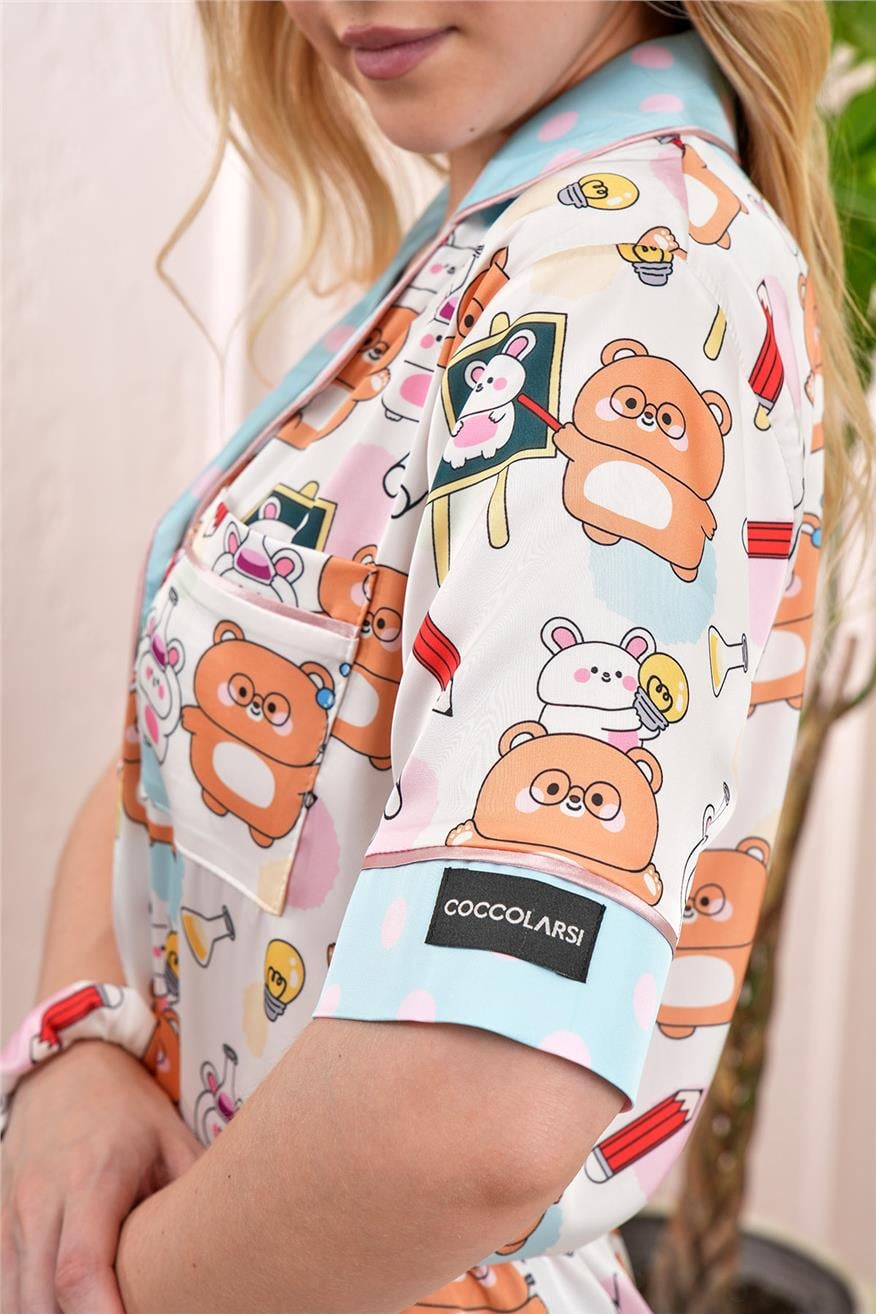 Vera Fansatia Saten Kısa Pijama Takımı VFK0306