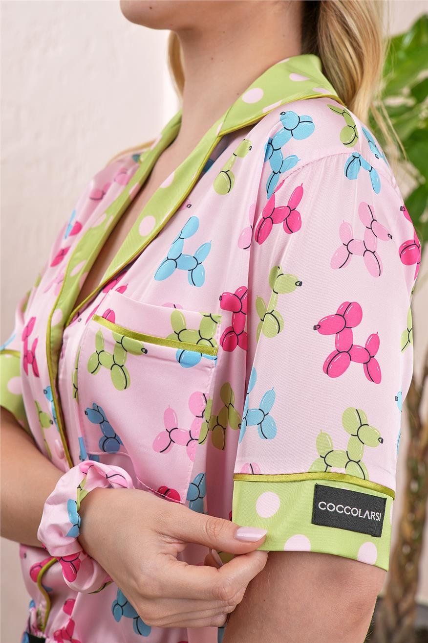 Vera Fansatia Saten Kısa Pijama Takımı VFK0305