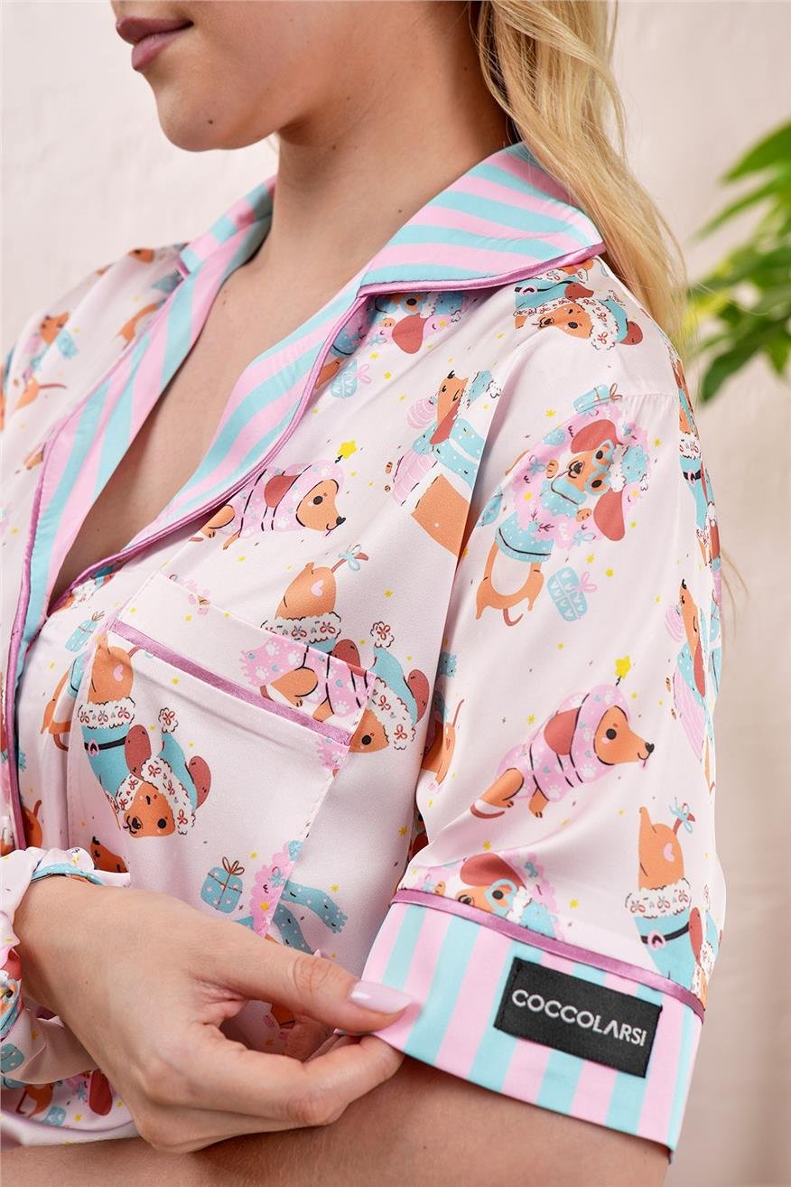 Vera Fansatia Saten Kısa Pijama Takımı VFK0207