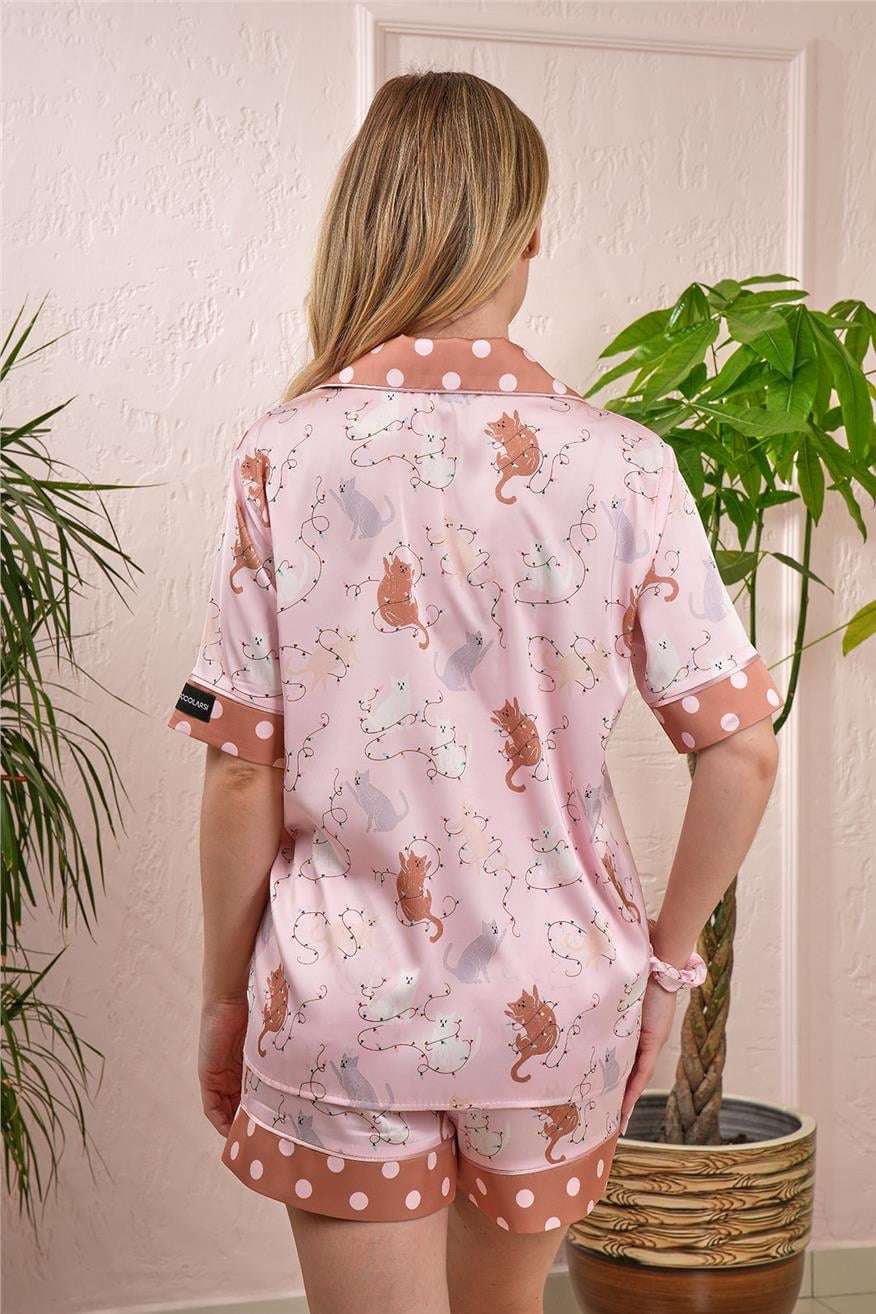 Vera Fansatia Saten Kısa Pijama Takımı VFK0311