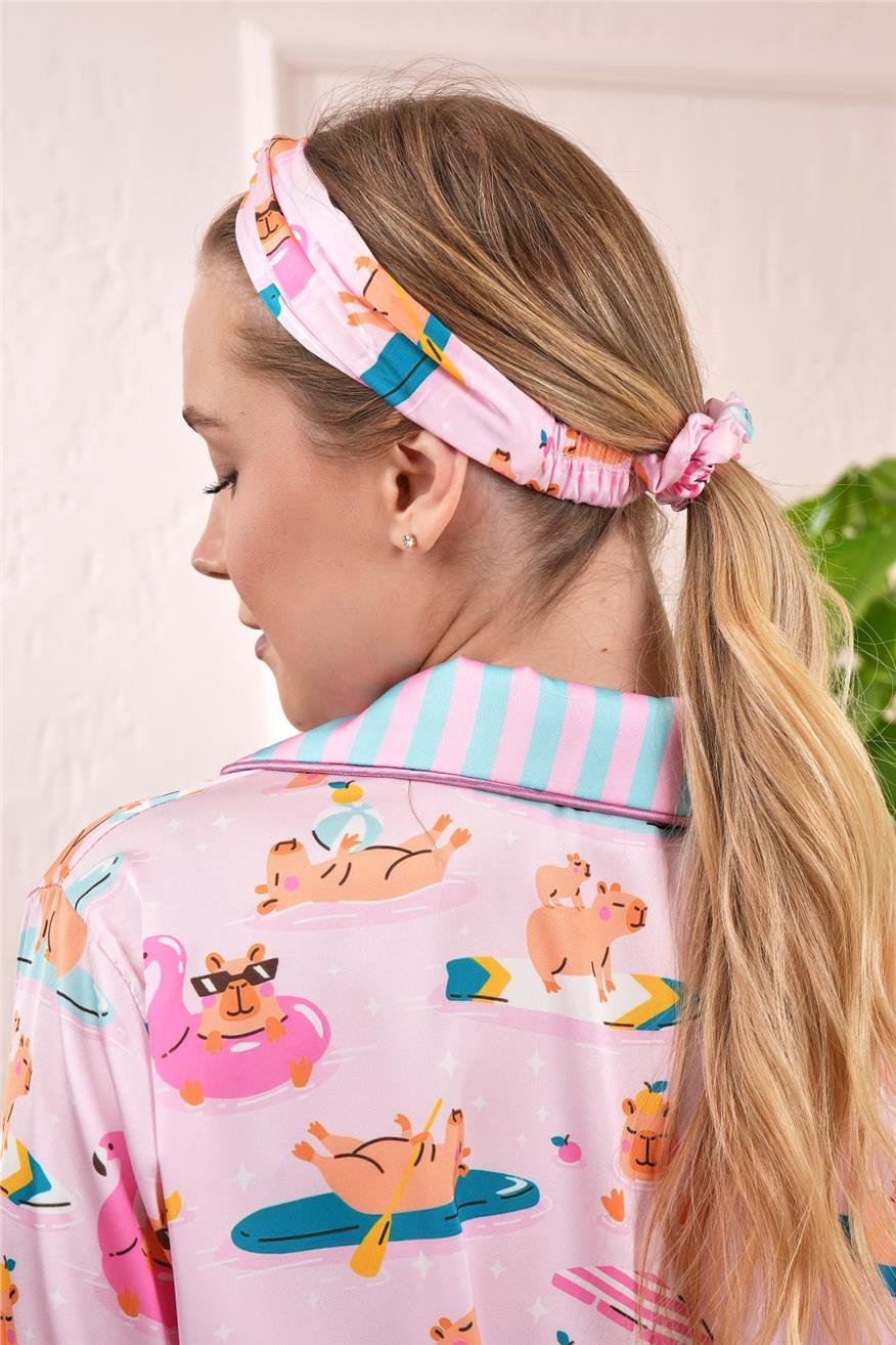 Vera Fansatia Saten Kısa Pijama Takımı VFK0204