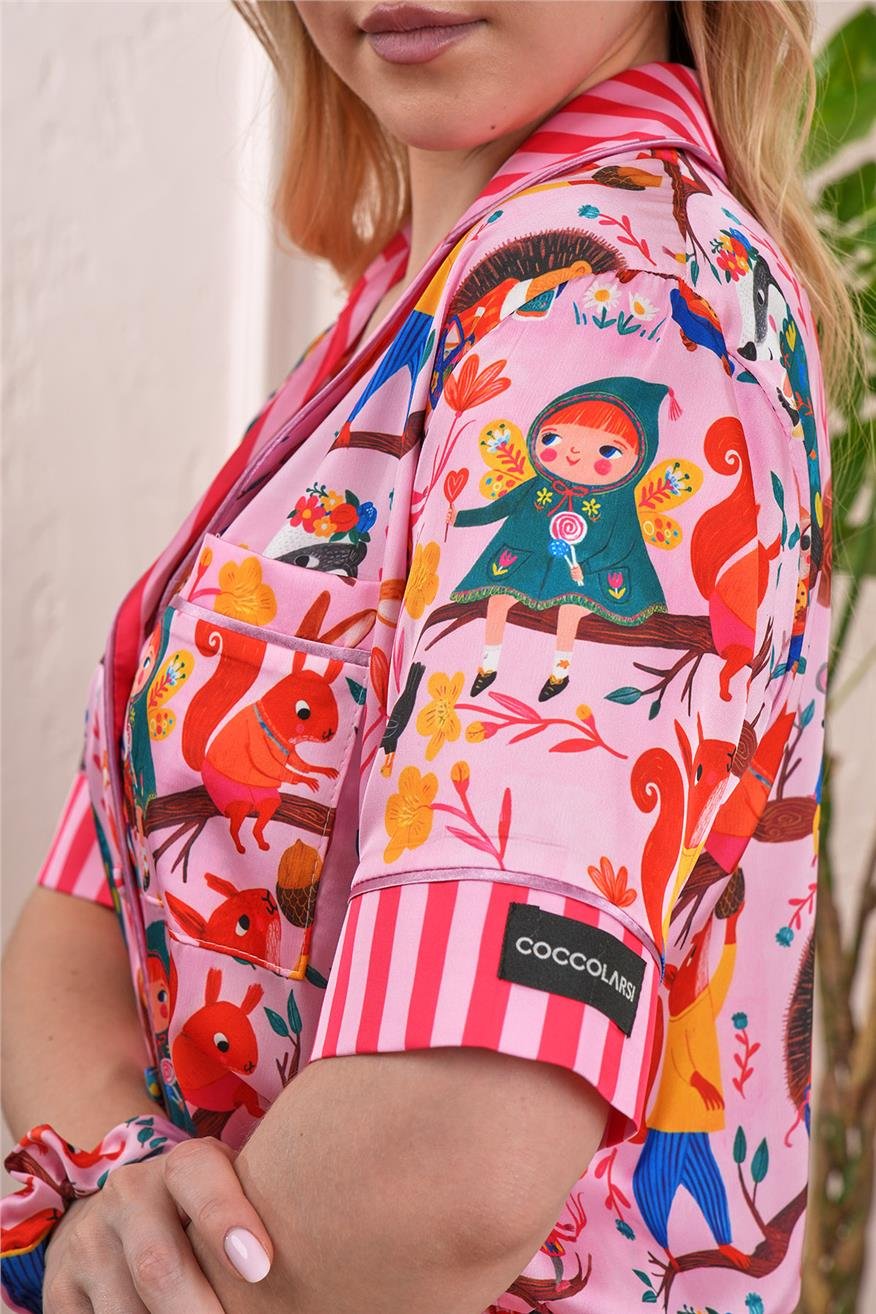 Vera Fansatia Saten Kısa Pijama Takımı VFK0203