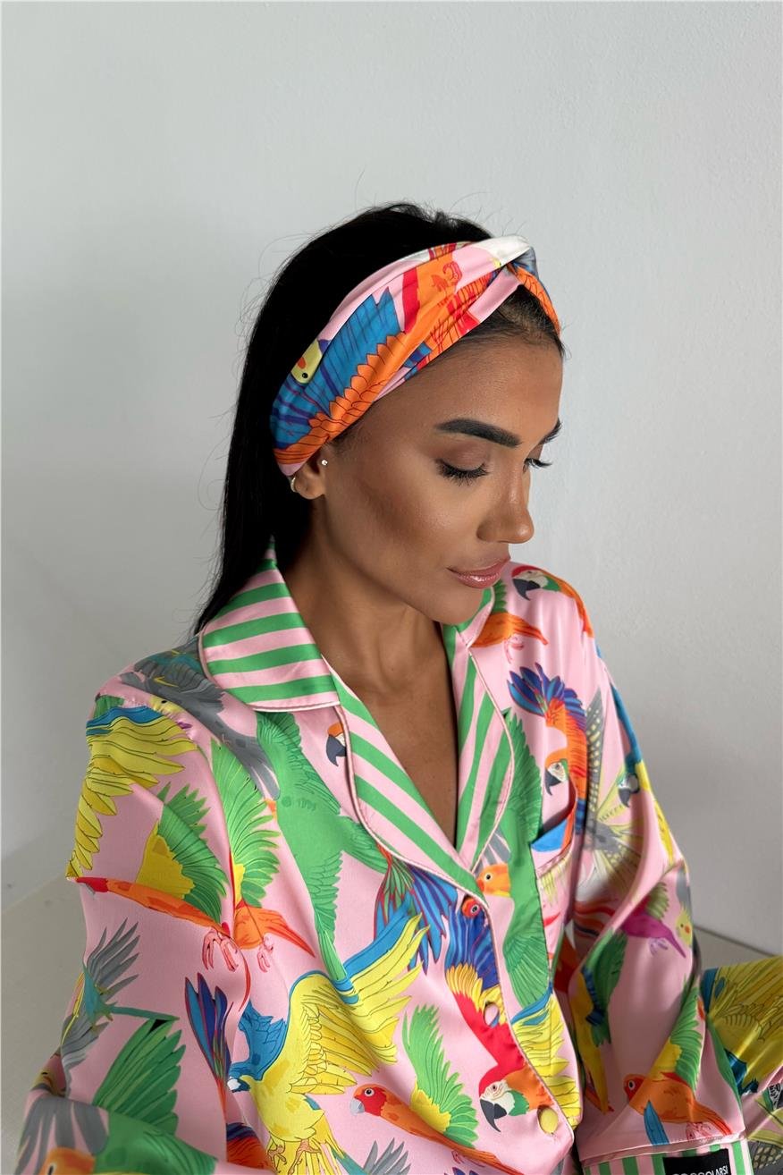 Viaggio Creativo Saten Uzun Pijama Takımı VCK0315